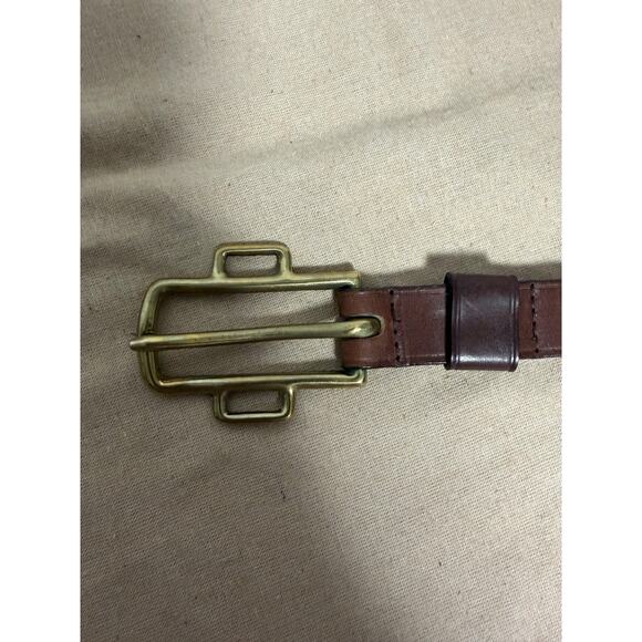Paul Smith Belt WOMEN  30 Brown Bridle Leather Brass Buckle Dress Made England main image 10